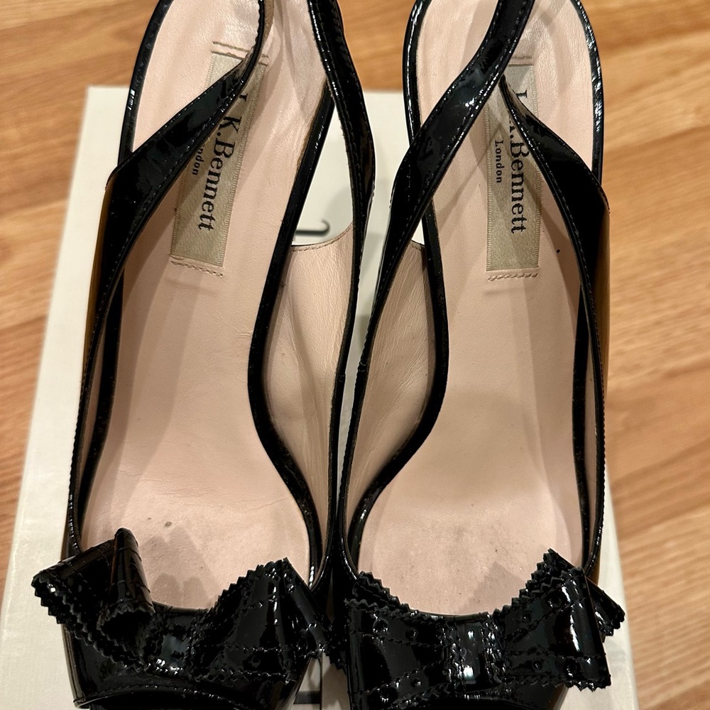 LK Bennett Black Patent Leather Heels size 38 “Pacific” style